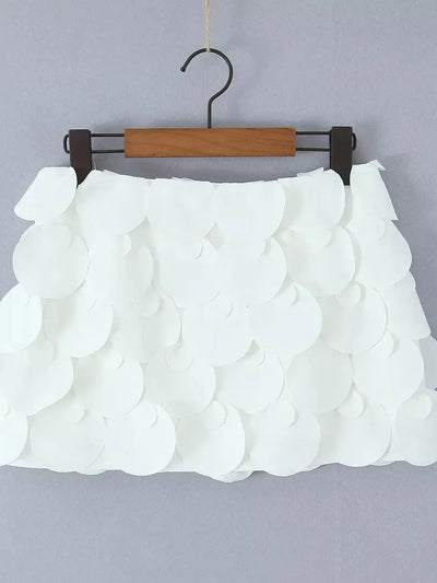 White Coin Mini Skirt