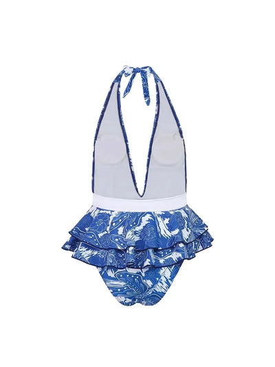 Halterneck Bikini Tied & Split Skirt Coord Set
