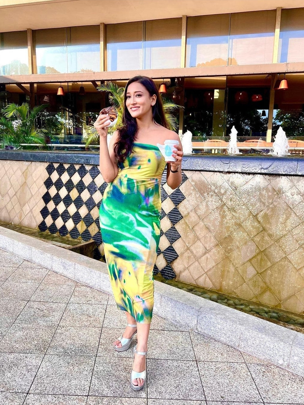 Strapless Tie Dye Tulle Tube Dress