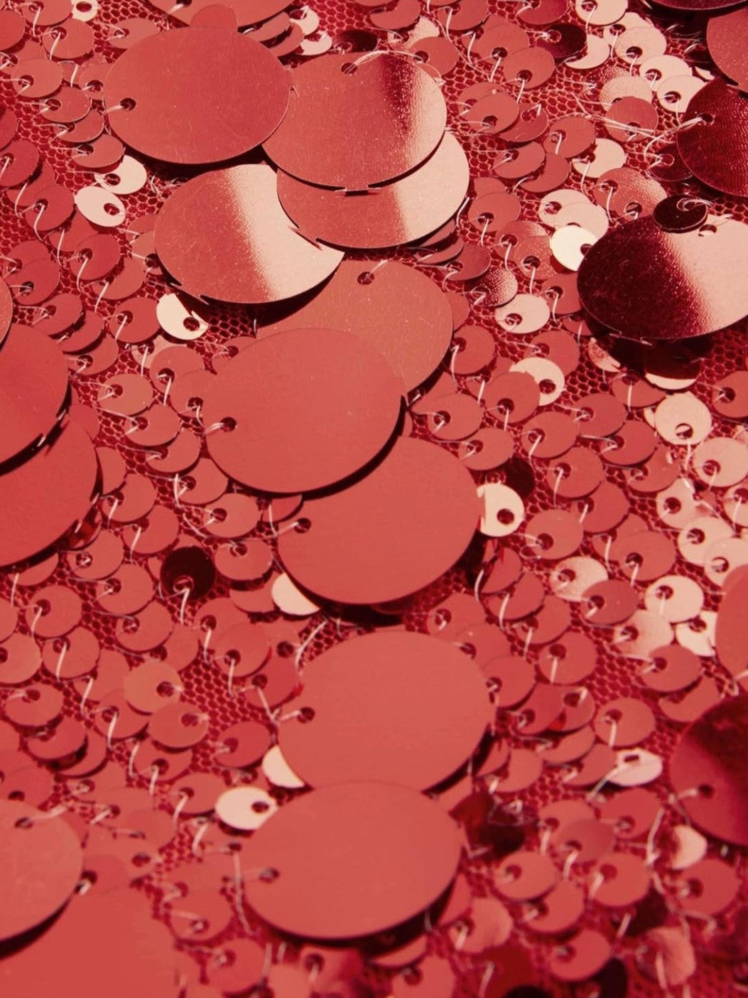 Red Coins Sequins Mini Skirt