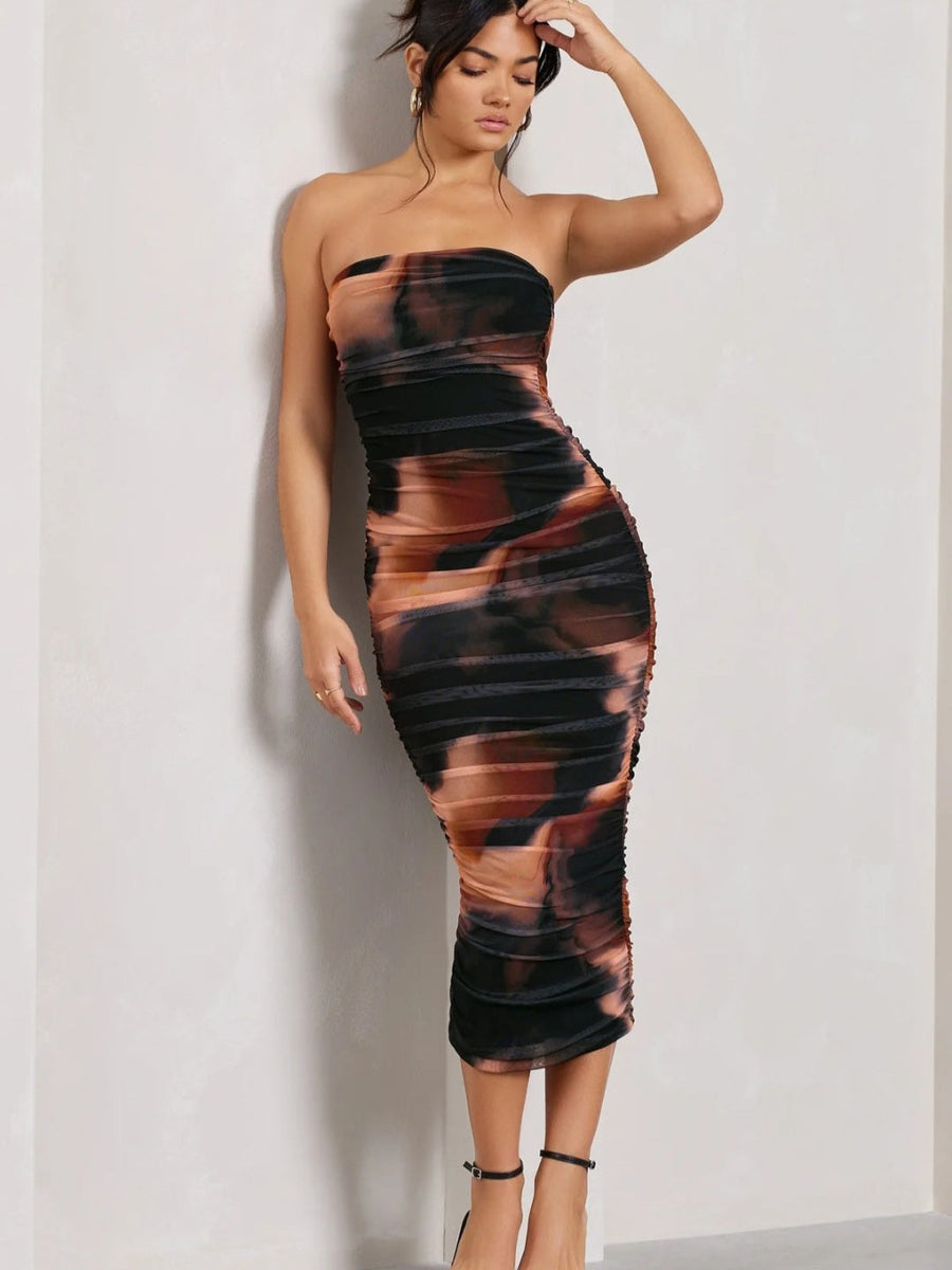 Tie Dye Tulle Tube Dress