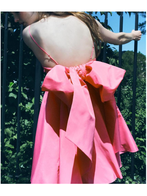 Spaghetti Strap Bow knot V Neck Short Dress