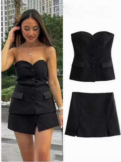 Corset Tube Top & Skort Coord Set