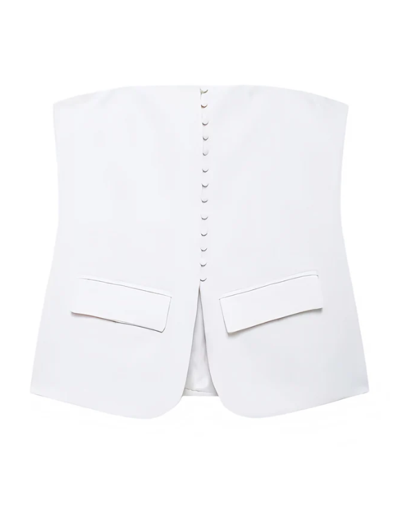 Button-up Vest Tube Top