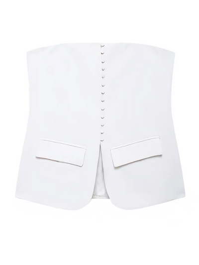 Button-up Vest Tube Top