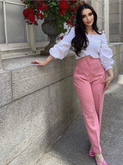 I See Fire Pink High Waisted Wide Leg Trouser | Pink Boutique – Pink  Boutique UK