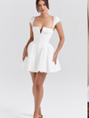 Elegant Puff Pleated Hem A line Dress