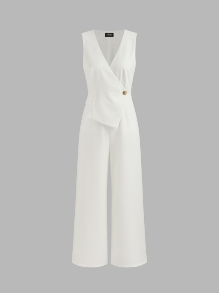 Asymmetric Sleeveless Vest Jumpsuit
