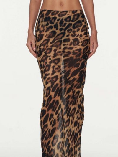 Animal Print Wrap Top & Skirt Coord Set