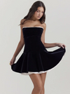 Lace-up Tube Velvet Short Dress