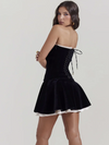 Lace-up Tube Velvet Short Dress