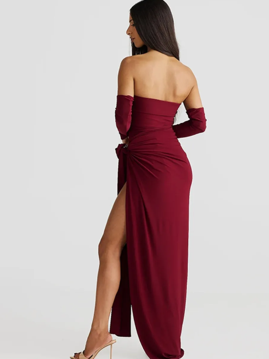 Tube Bodysuit & Floral Applique Wrap Skirt Coord Set