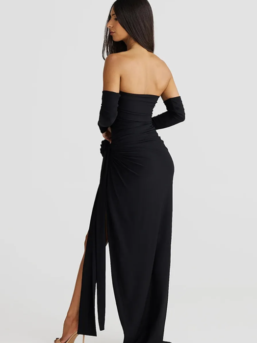 Tube Bodysuit & Floral Applique Wrap Skirt Coord Set