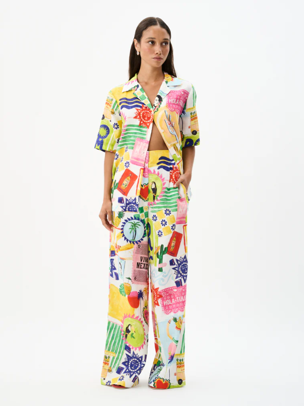 Cactus Print Shirt & Pants Coord Set