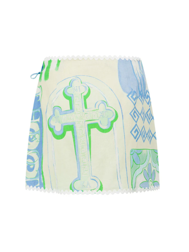 Horse Print Shirt & Wrap Skirt Coord Set