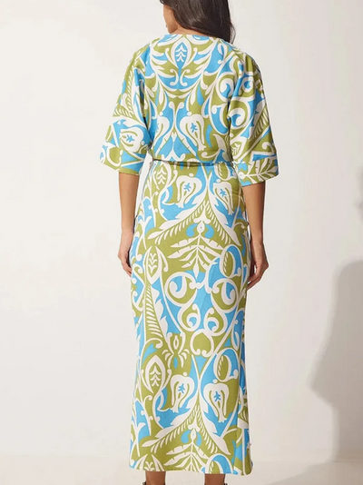 Floral Print Twisted Crop Top & Skirt Coord Set