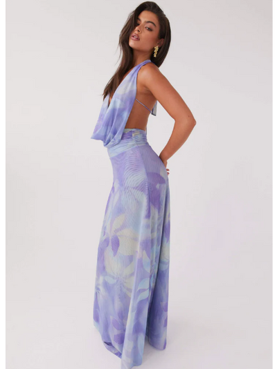 Norma Floral Print Halterneck Backless Maxi Dress