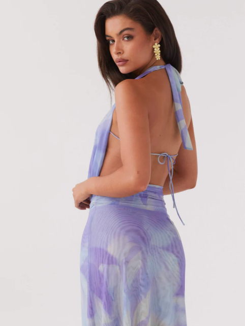 Norma Floral Print Halterneck Backless Maxi Dress