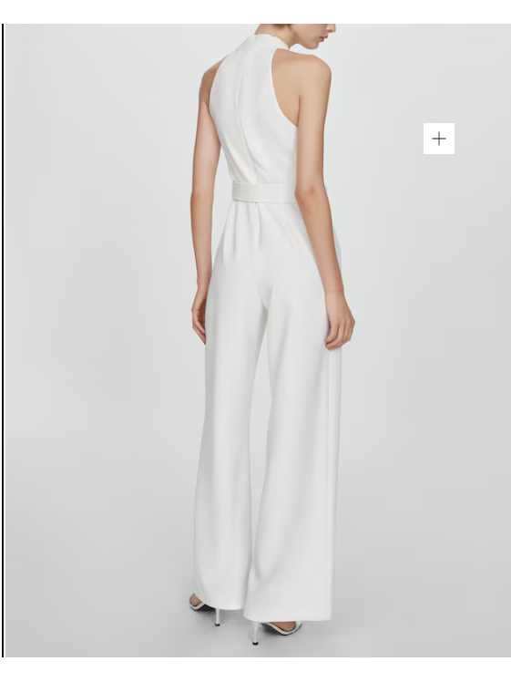 Halterneck Wide Leg Jumpsuit With Belt