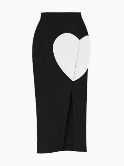 Heartbreaker Monochrome Swimsuit & Pencil Skirt Set