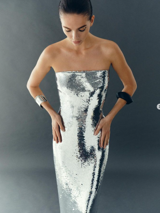 Sequins Beads Tube Top Dress