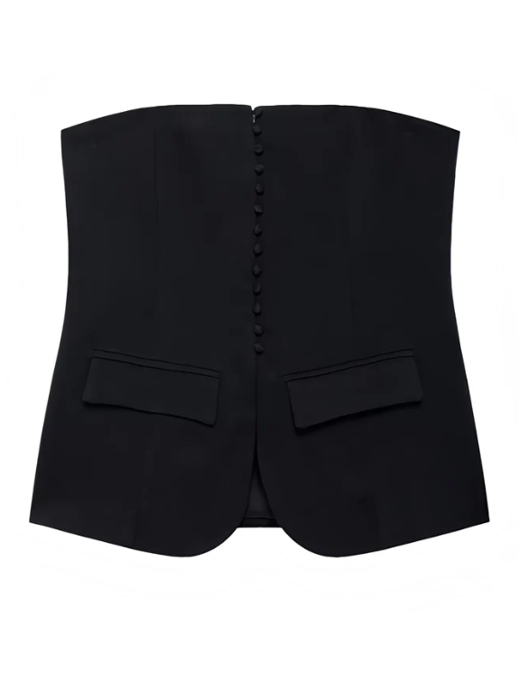 Button-up Vest Tube Top