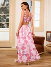 Pink Floral Print Cami Top & Skirt Coord Set