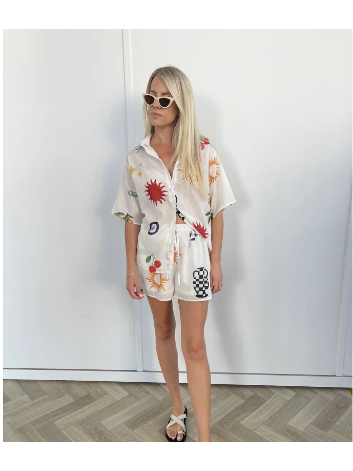 Summer Summer Printed Shirt & Shorts Coord Set