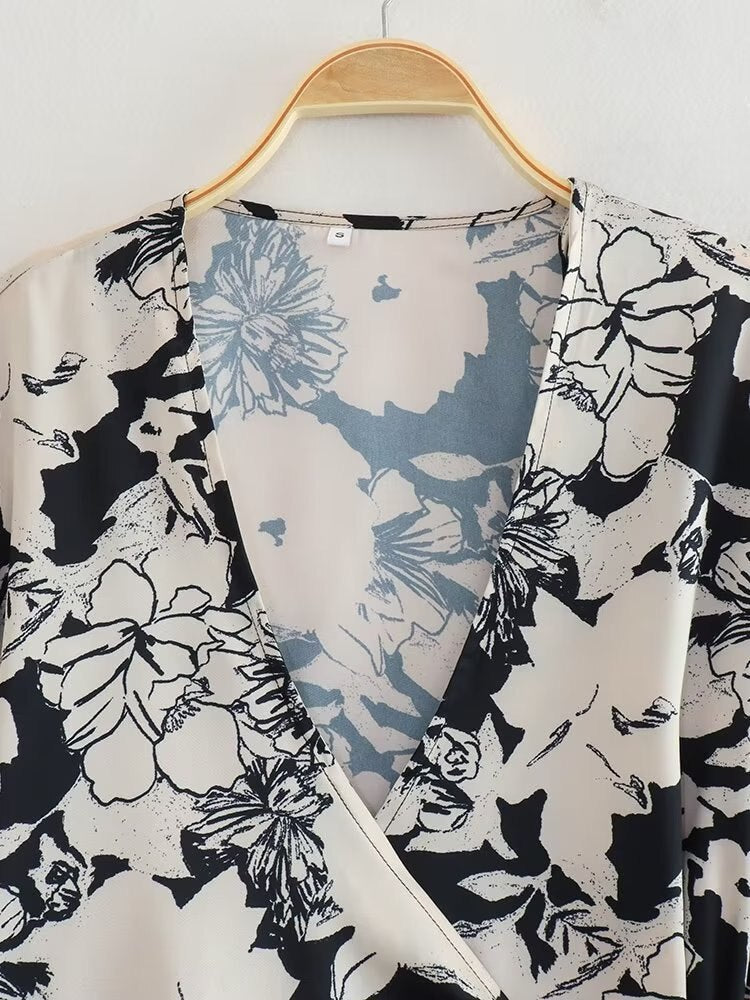 Tassel Sleeves Kimono Knotted Top & Wide Leg Pants Coord Set