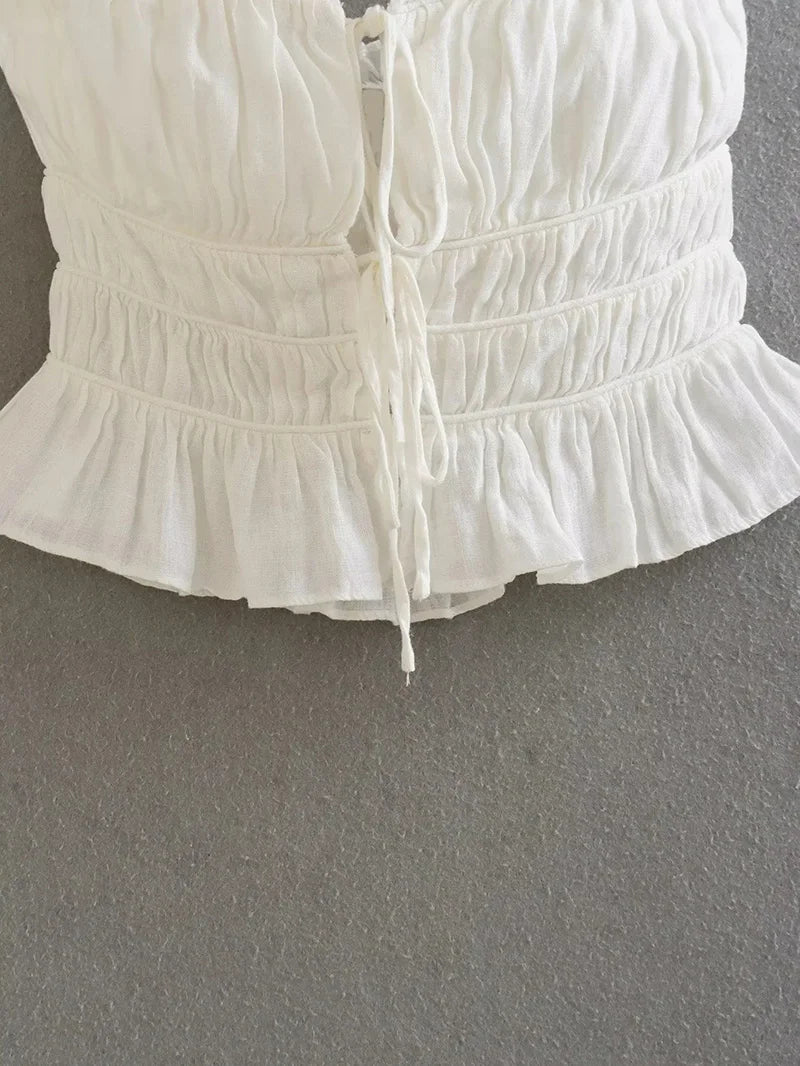 Whimsy Ruffle Cropped Top