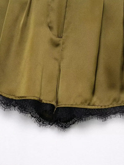 Camila Lacey Crop Top & with Shorts Coord Set