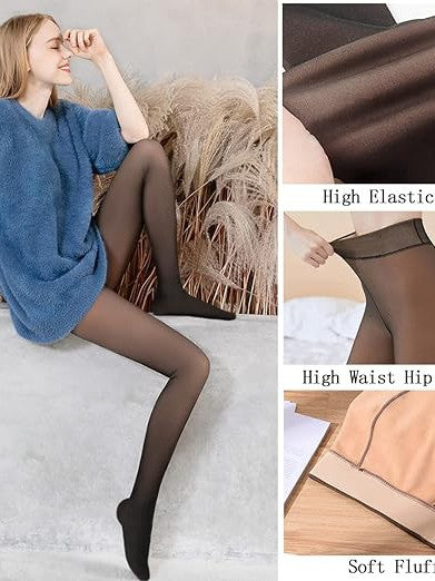 Sheer Fleece Lined Leggings