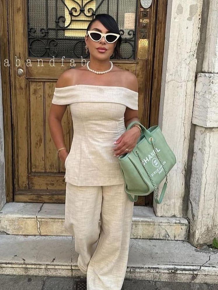 June Allure Strapless Top & Pants Coord Set