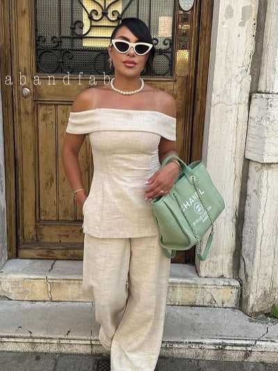 June Allure Strapless Top & Pants Coord Set