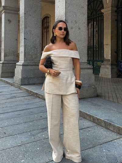 June Allure Strapless Top & Pants Coord Set