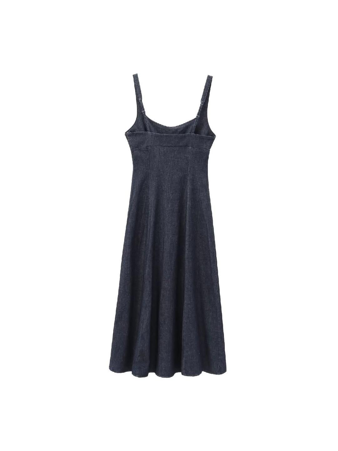 Sheath Denim Slit Dress