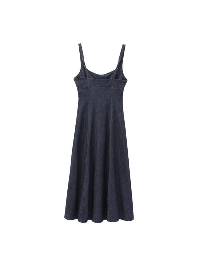 Sheath Denim Slit Dress