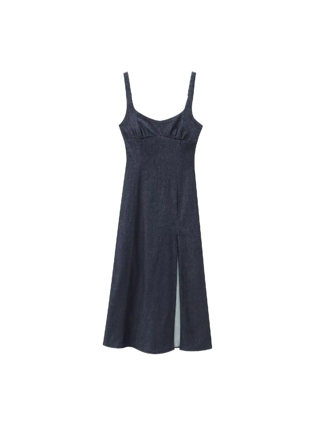 Sheath Denim Slit Dress