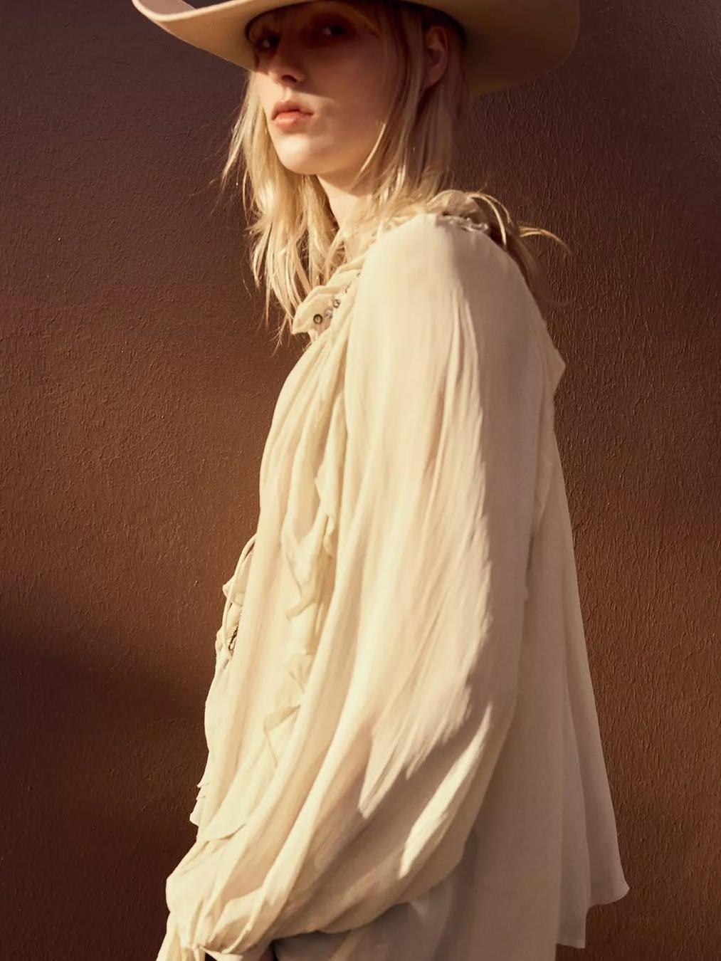 Boho Bell Sleeves Ruffle Blouse Top