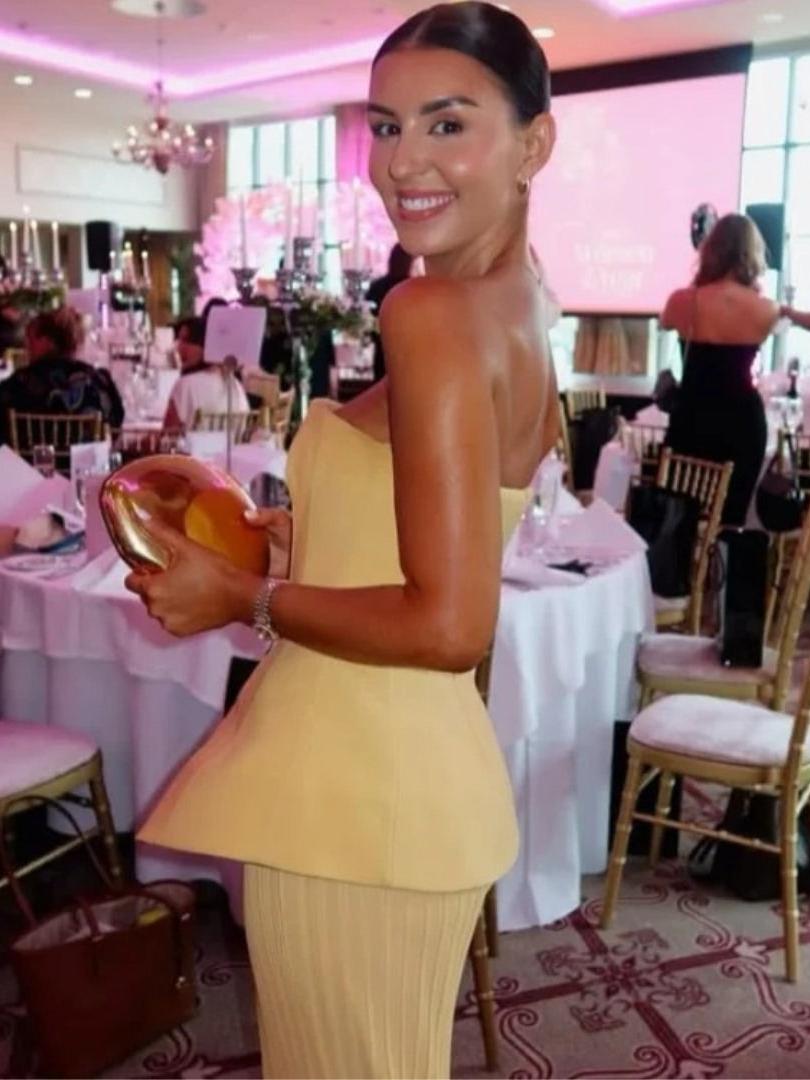 Butter Yellow Strapless Top & Skirt Coord Set