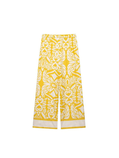 Butter Yellow Floral Print Shirt & Pants Coord Set