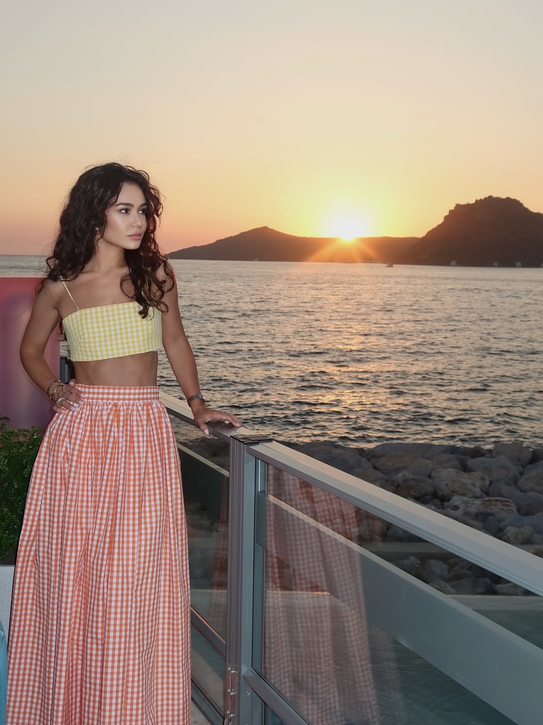 Gingham Print Cami Top & Skirt Coord Set