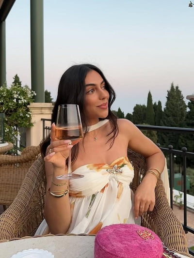 Star Applique Halter Tube Ruffle Slit Maxi Dress