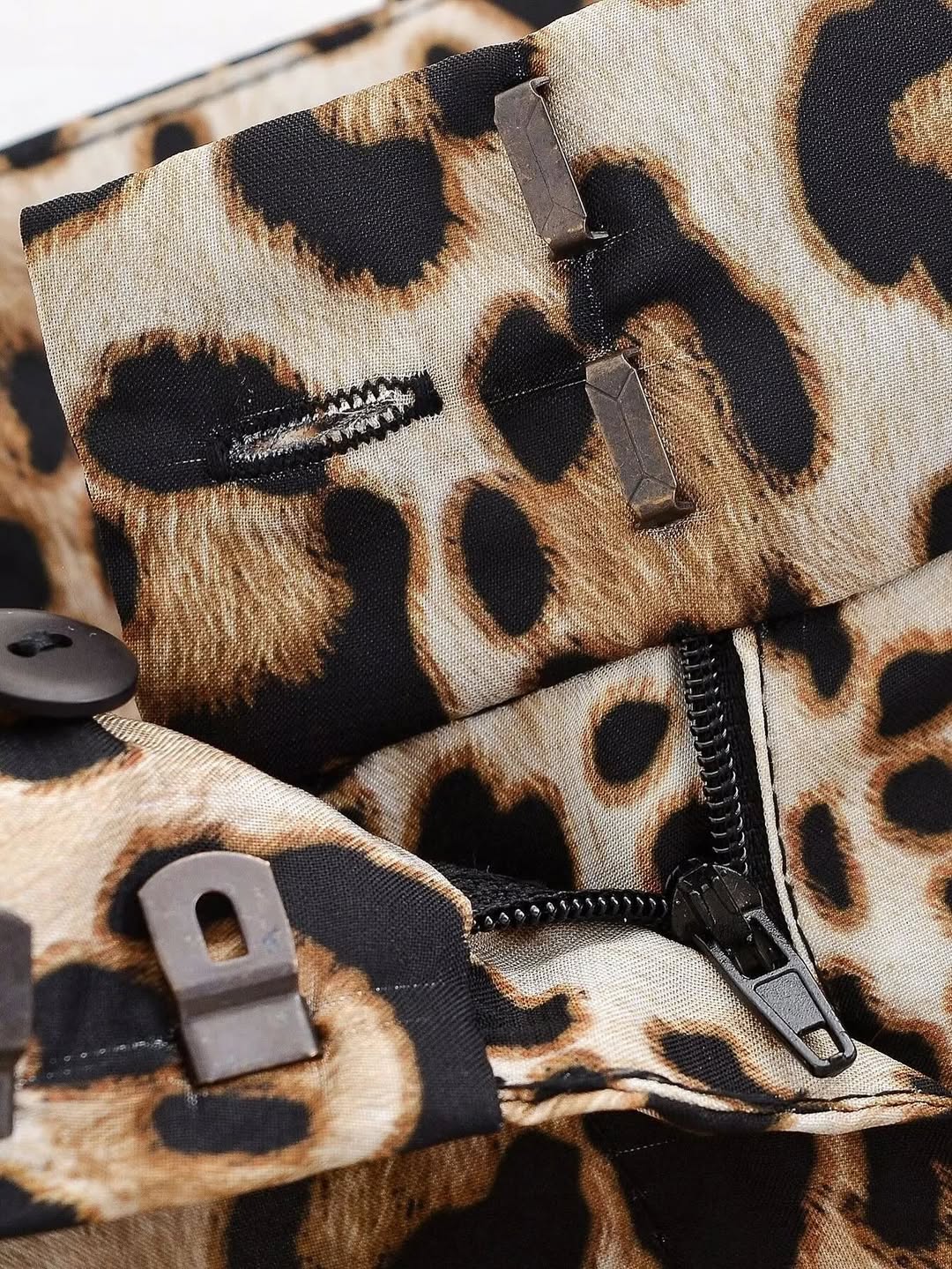 Animal Print Wide Leg Pants with Belt