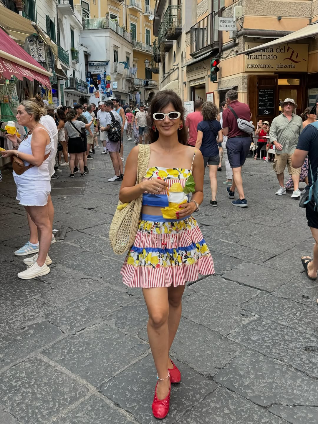 Lemont Stripe Print Top & Skirt Coord Set