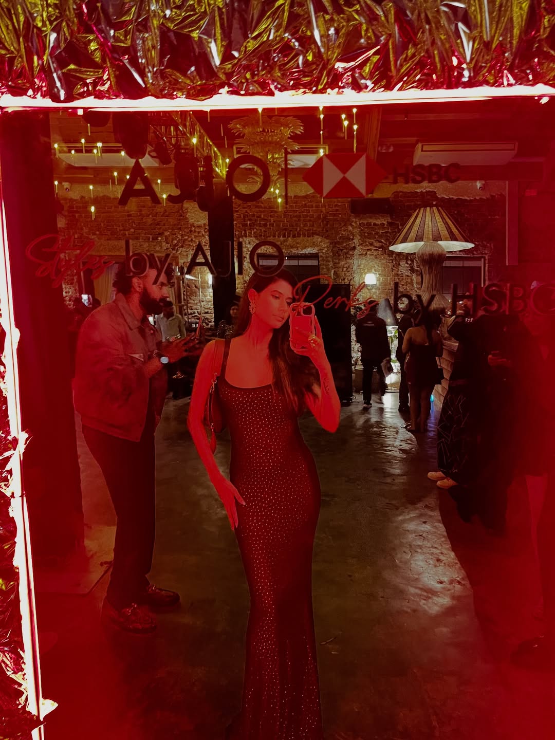 Emily Backless Rhinestone Mesh Maxi Dress