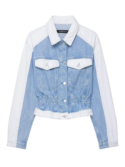 Patch Detailed Denim Jacket & Denim Pants Coord Set