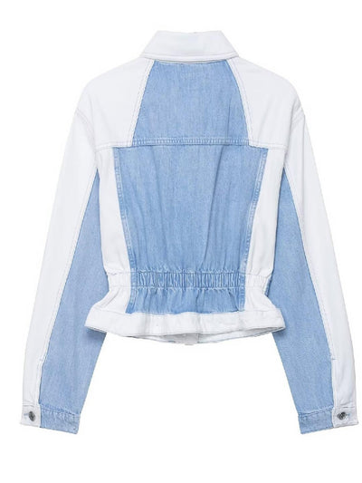 Patch Detailed Denim Jacket & Denim Pants Coord Set