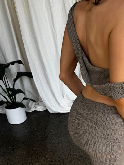 Knitted Asymmetric Top And Long Skirt Coord Set