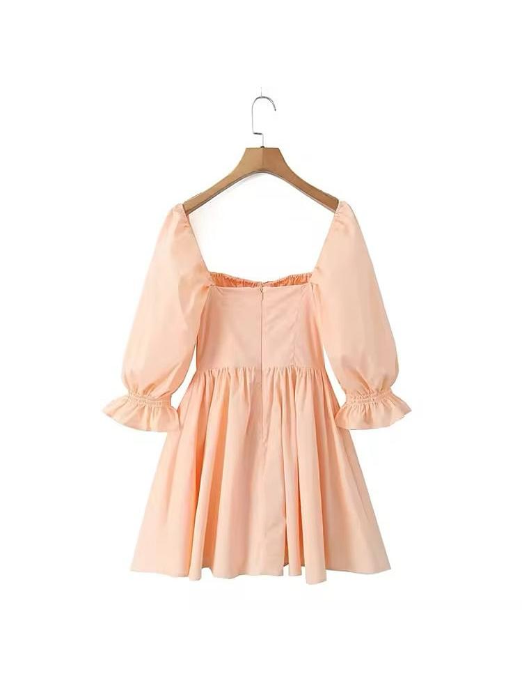 Puff Sleeves Short Flare Dress